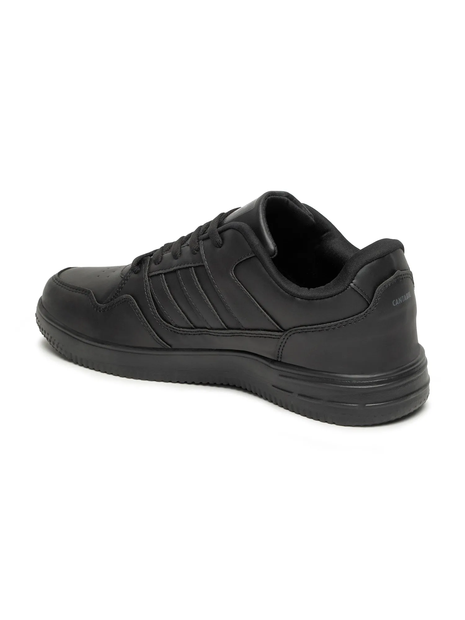 Men's Black Solid Running Sports Shoes