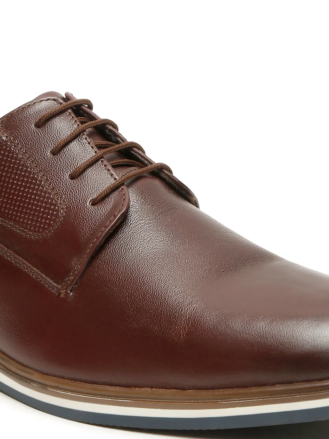 Men's Brown Semi-Formal Lace-Up Leather Shoes