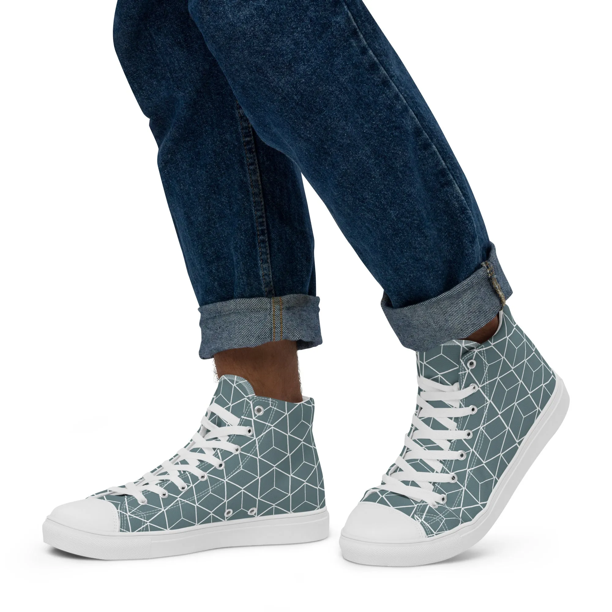 Men’s high top canvas sneaker with design pattern - Hudson