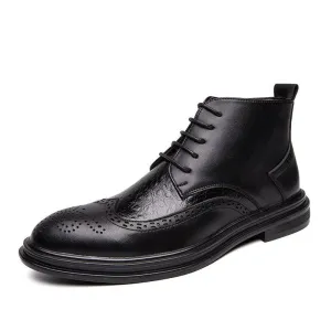 Men's High Top Casual Leather Shoes