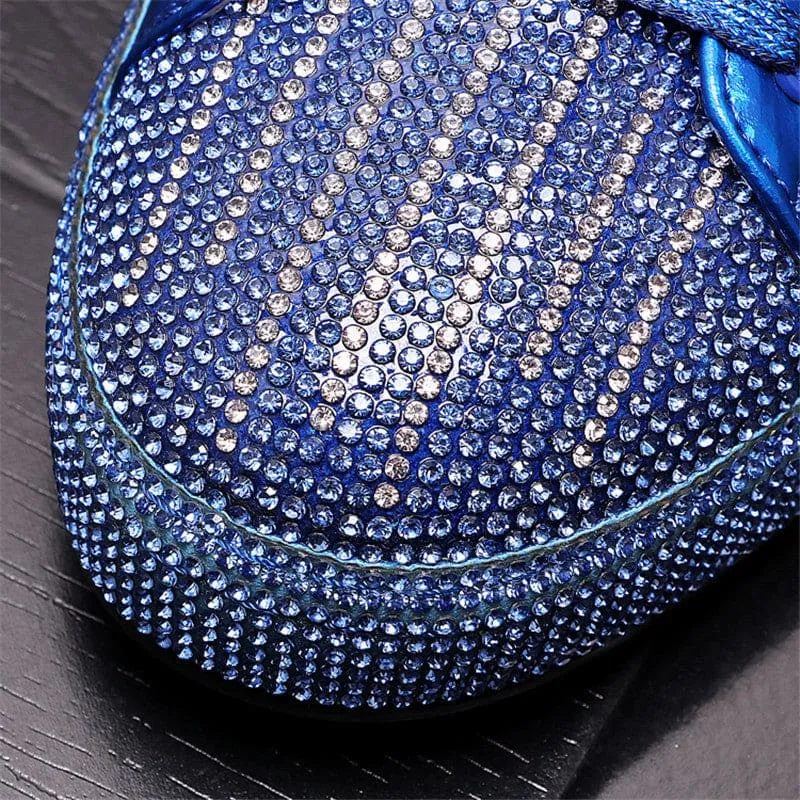 Mens  High-top Men's Rhinestone Casual Glittered Boots