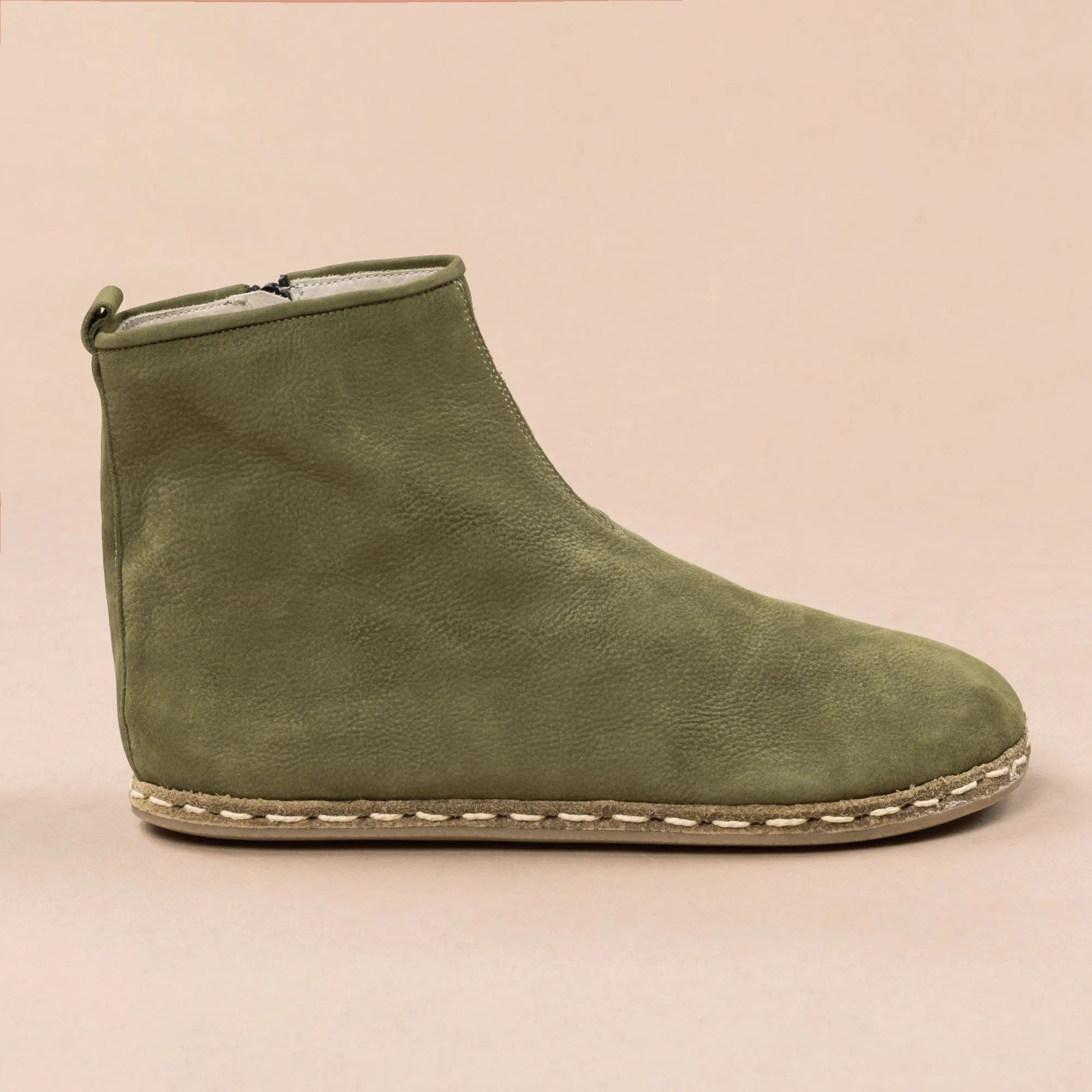 Men's Olive Barefoot Boots