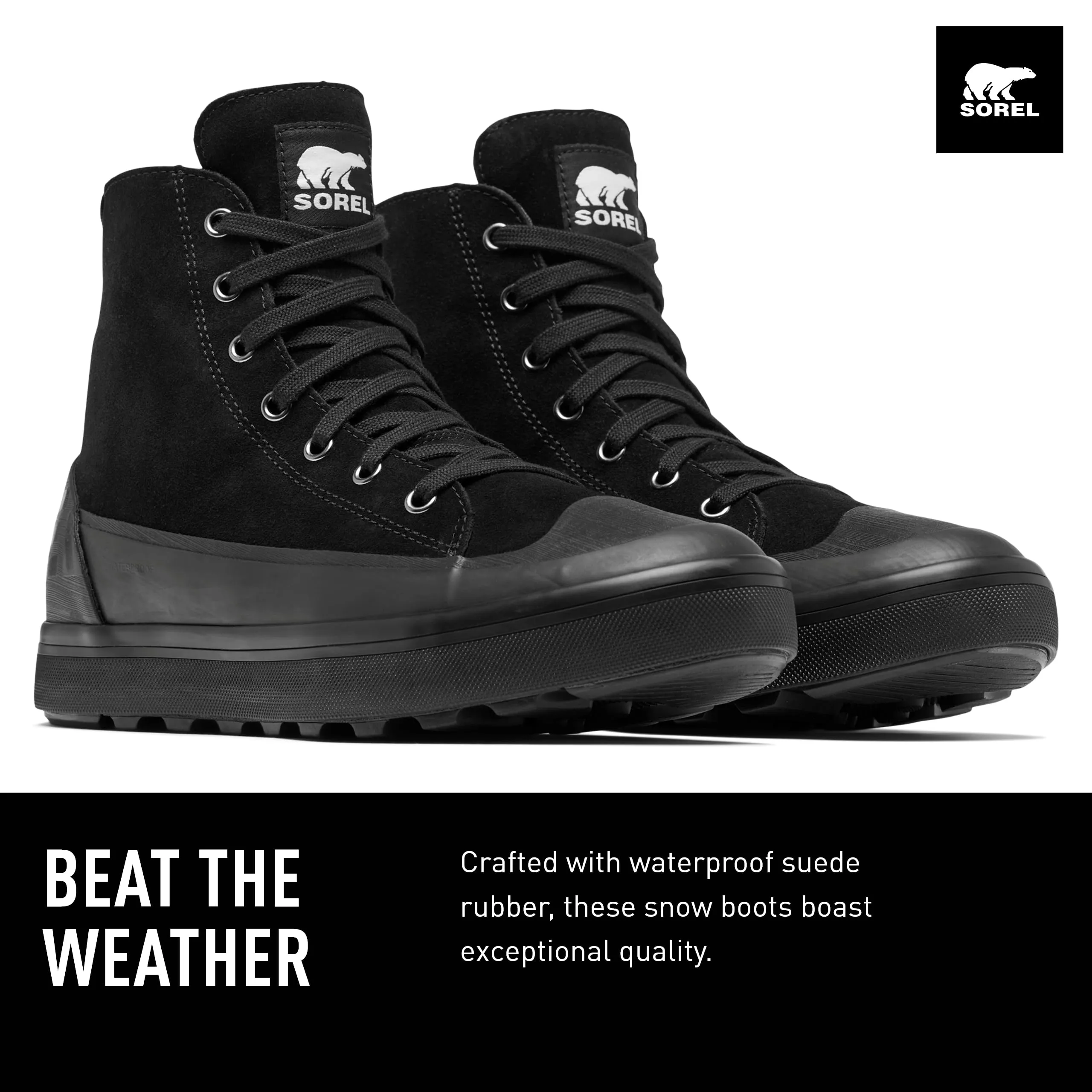 Men's Shoes Sorel CHEYANNE METRO II Waterproof Sneaker Boots 2048571010 BLACK