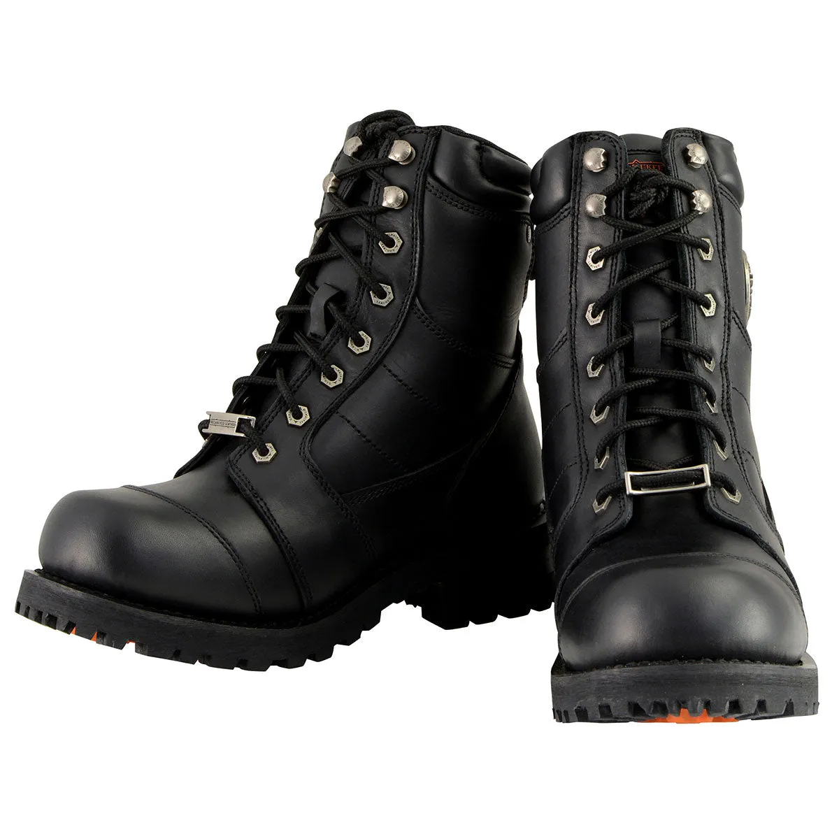 Milwaukee Leather Men's Classic Black Leather 8-inch Lace-Up Logger