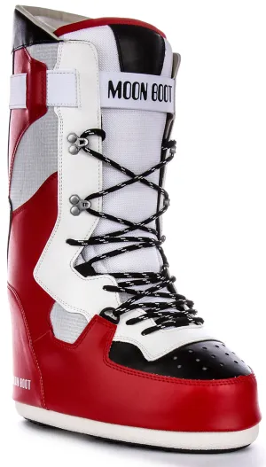 Moon Boot Sneaker Hi In White Black Red For Women