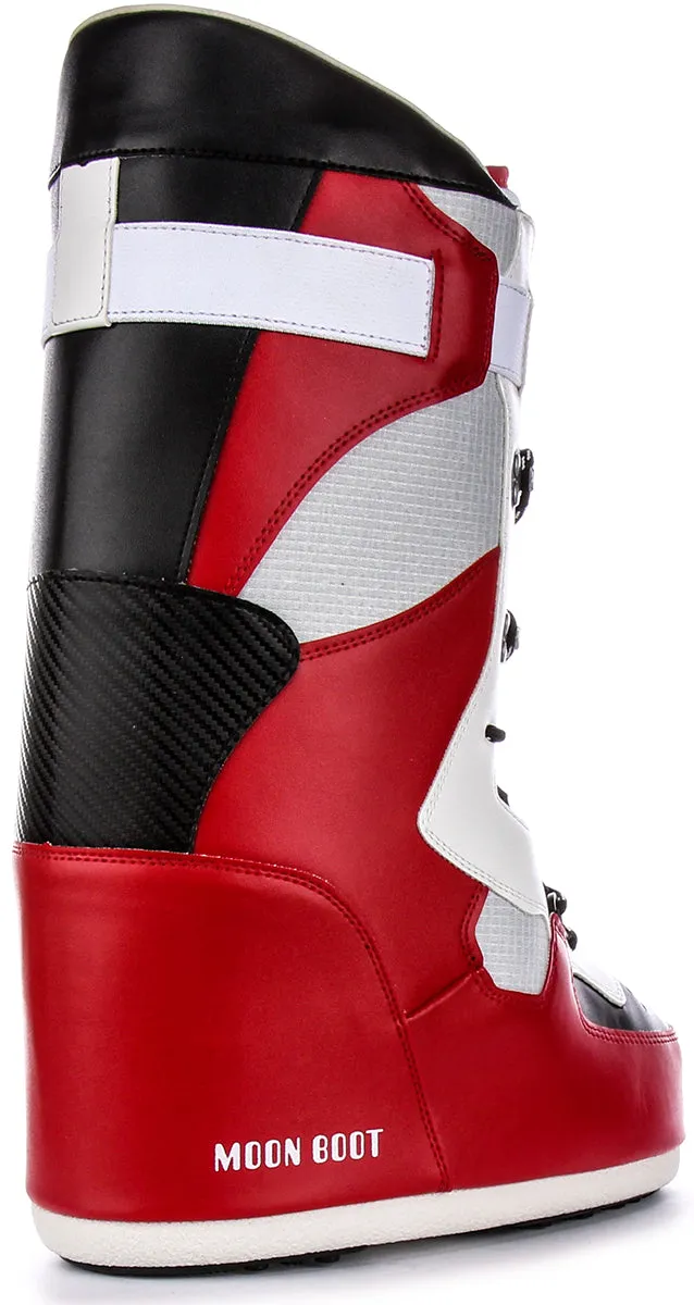 Moon Boot Sneaker Hi In White Black Red For Women