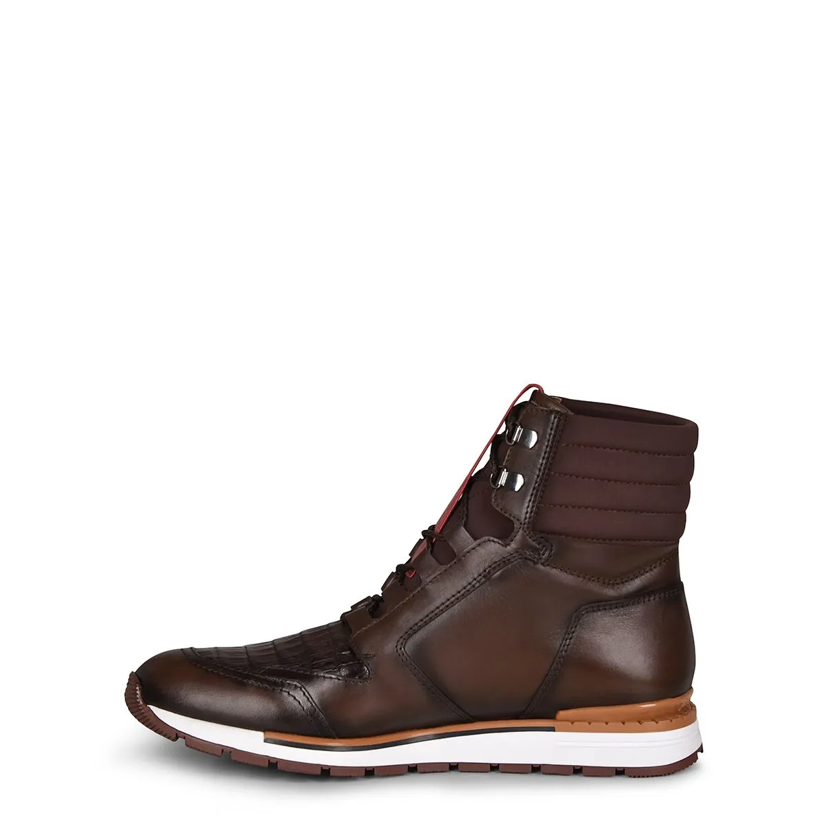 N48CWTS - Cuadra brown casual fashion caiman leather sneaker boots for men