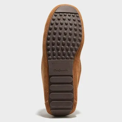 New - dluxe by dearfoams Men's Nelson Shearling Moccasin Slippers