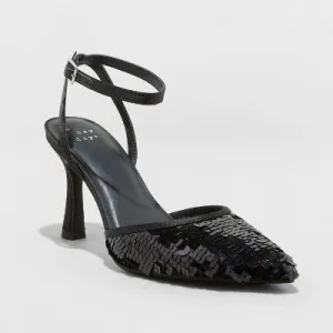 New - Women's Belinda Slingback Pumps - A New Day Black 7.5