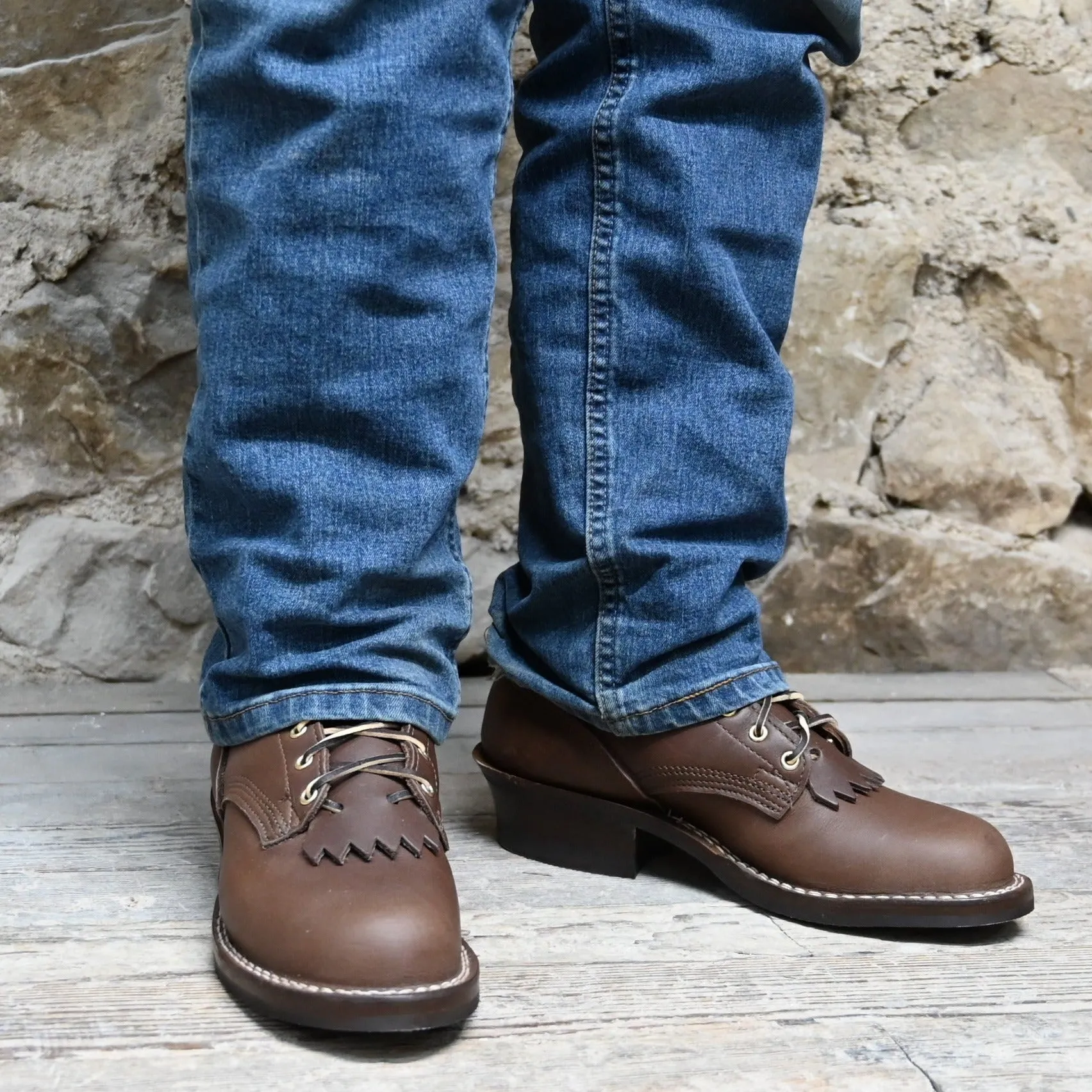 Nicks Leather Ranger Boot In Walnut