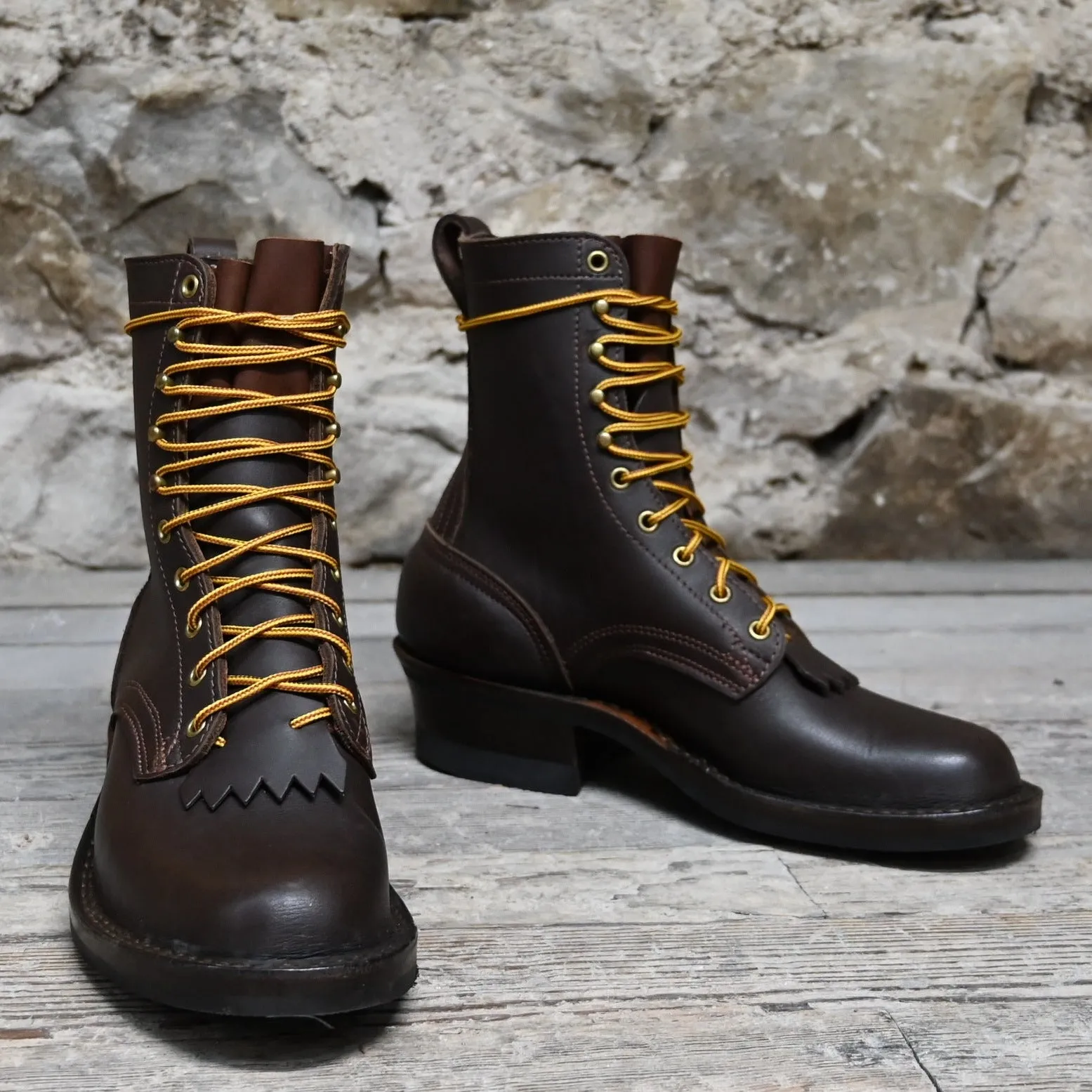 Nicks Leather Ranger Boot In Walnut