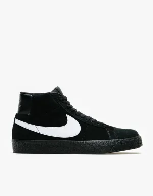 Nike SB Zoom Blazer Mid Skate Shoes - Black/White-Black-Black