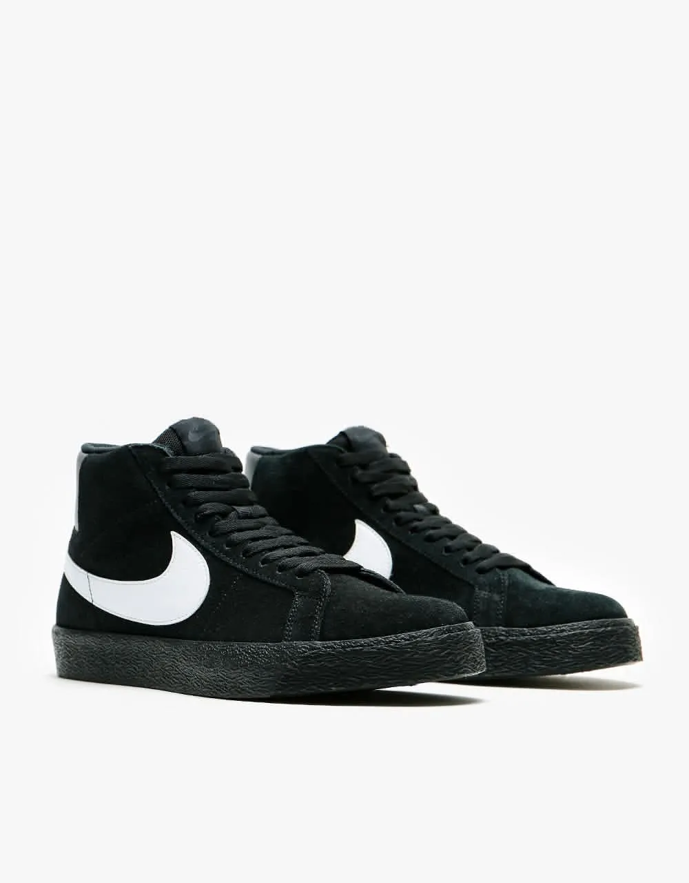 Nike SB Zoom Blazer Mid Skate Shoes - Black/White-Black-Black