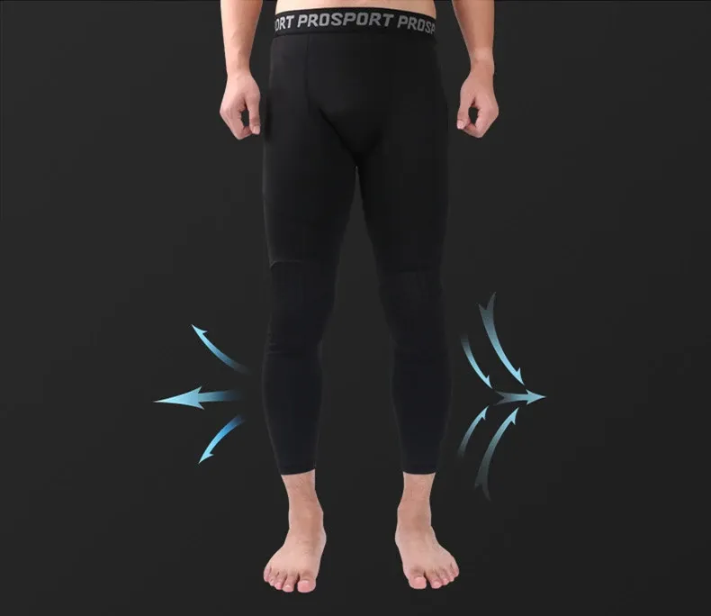 OSS - Men Sports Compression Pants Full Length with Knee Pads