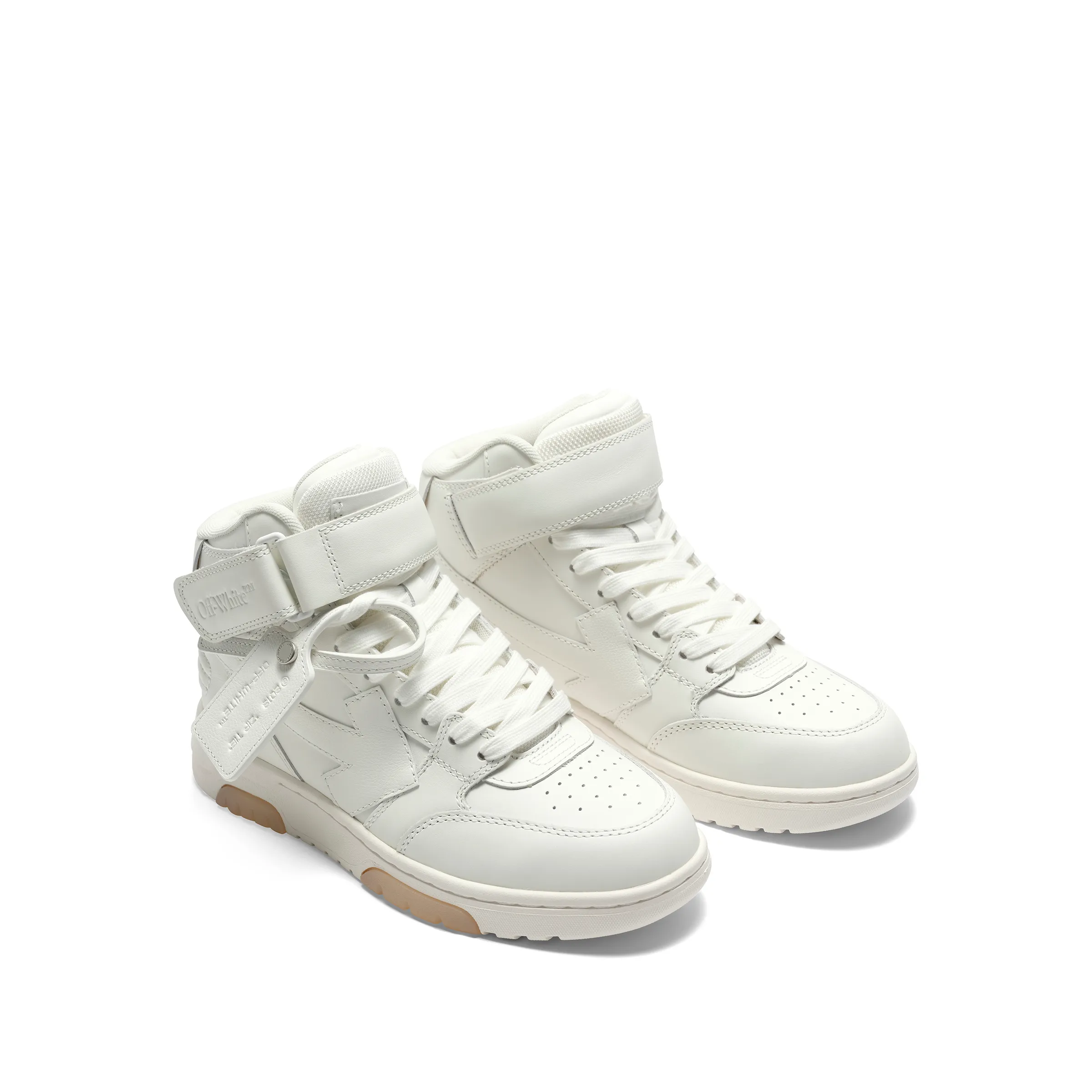 Out Of Office Mid Top Leather Sneakers in White