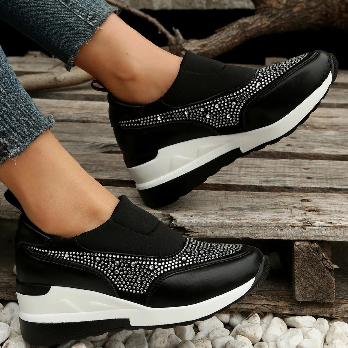 Owlkay Autumn Women's Sequin Casual Sports Shoes