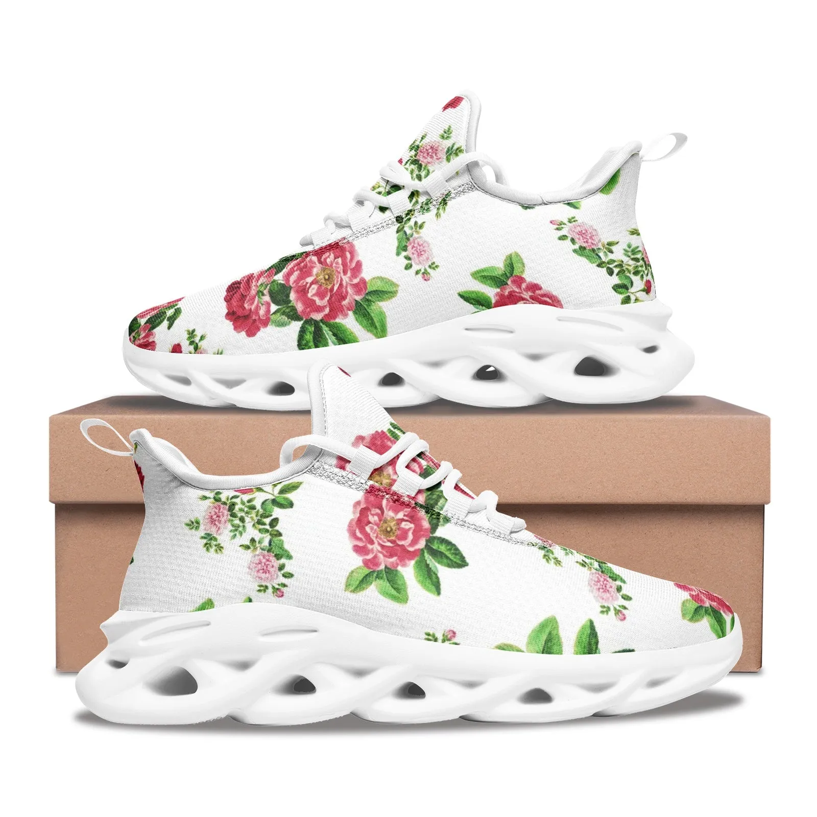 Pink Roses Unisex Bounce Mesh Knit Sneakers