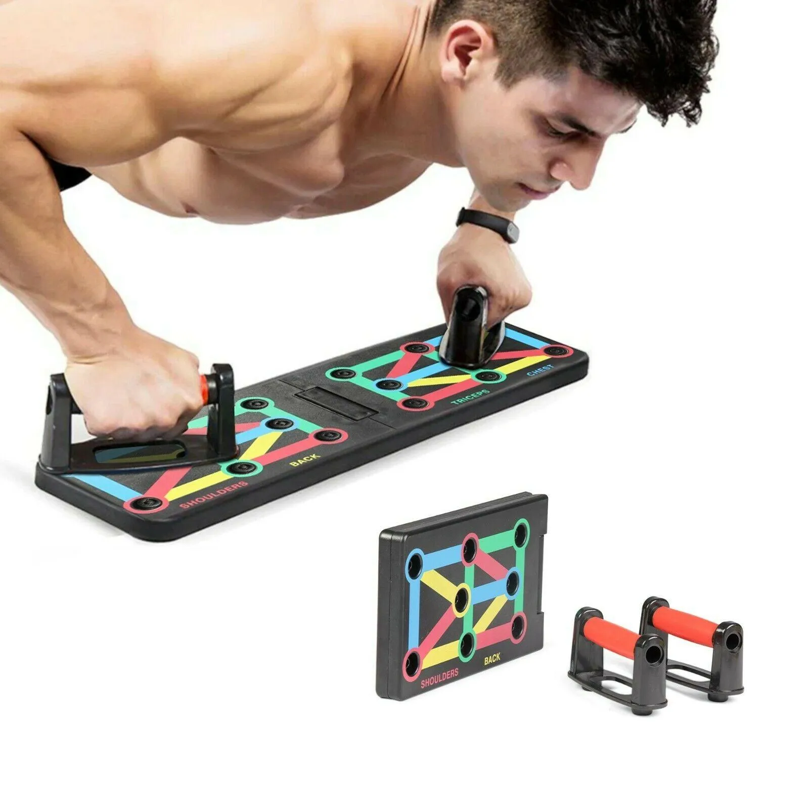 Portable 12-IN-1 Fold Push Up Rack Board Exercise Tool