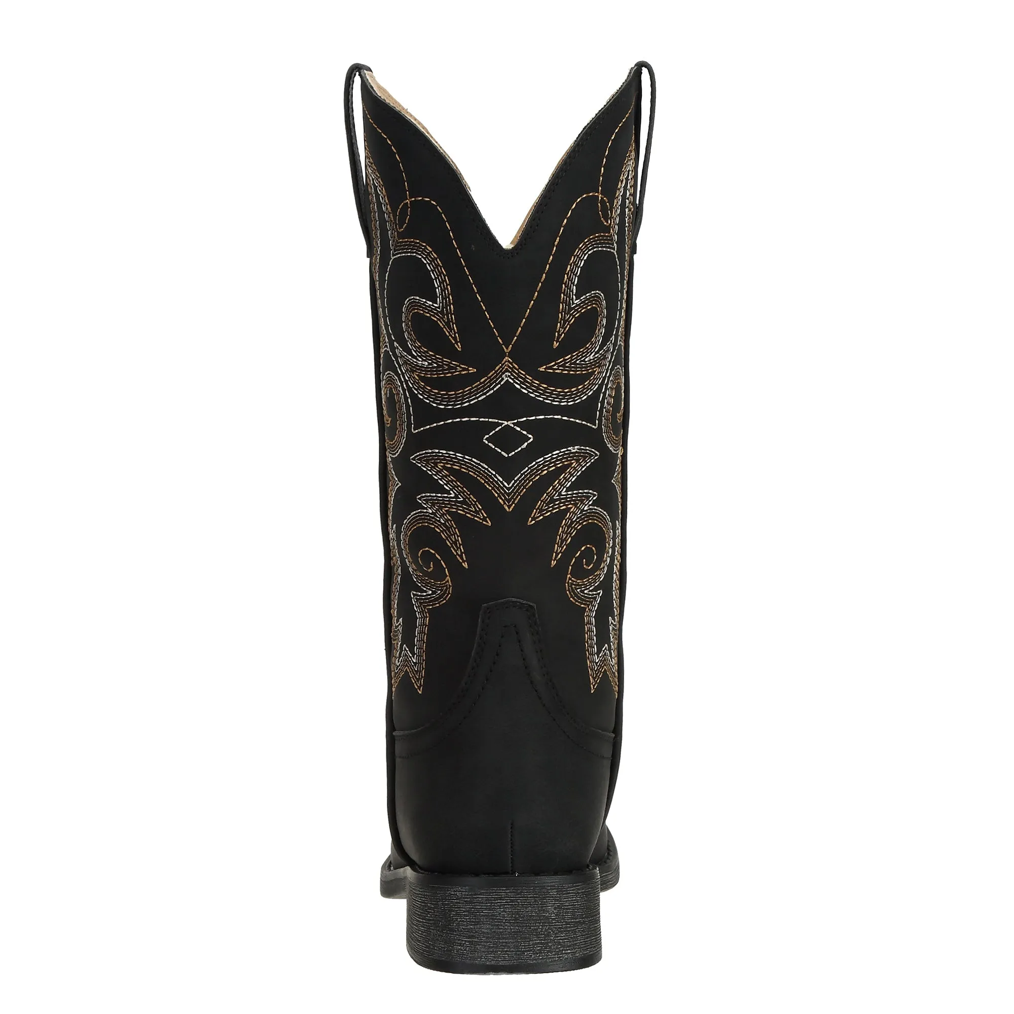 SheSole Women's Square Toe Cowboy Boots Black