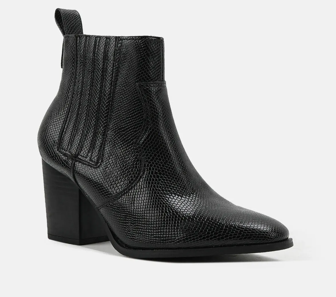 Side Zipper Chunky Heeled Boots