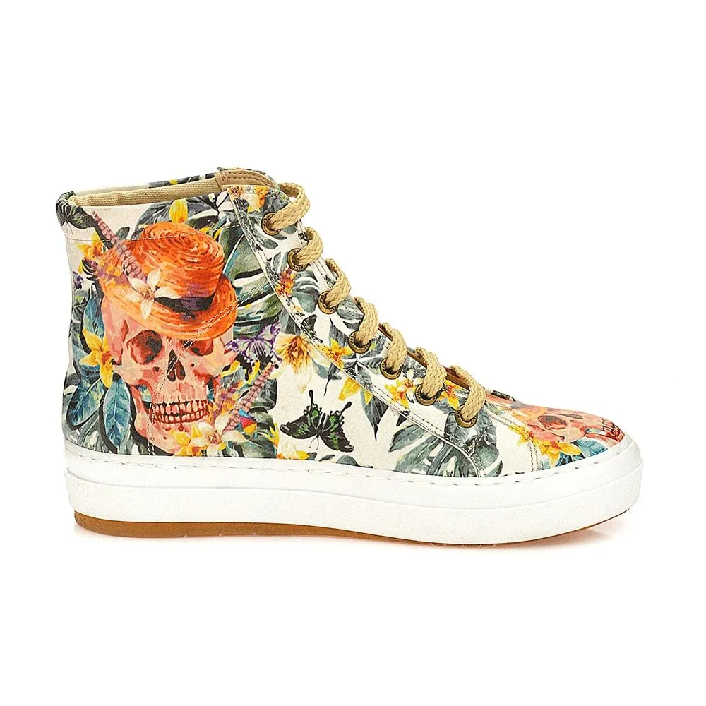 Skull and Flowers Sneaker Boots WCV2031