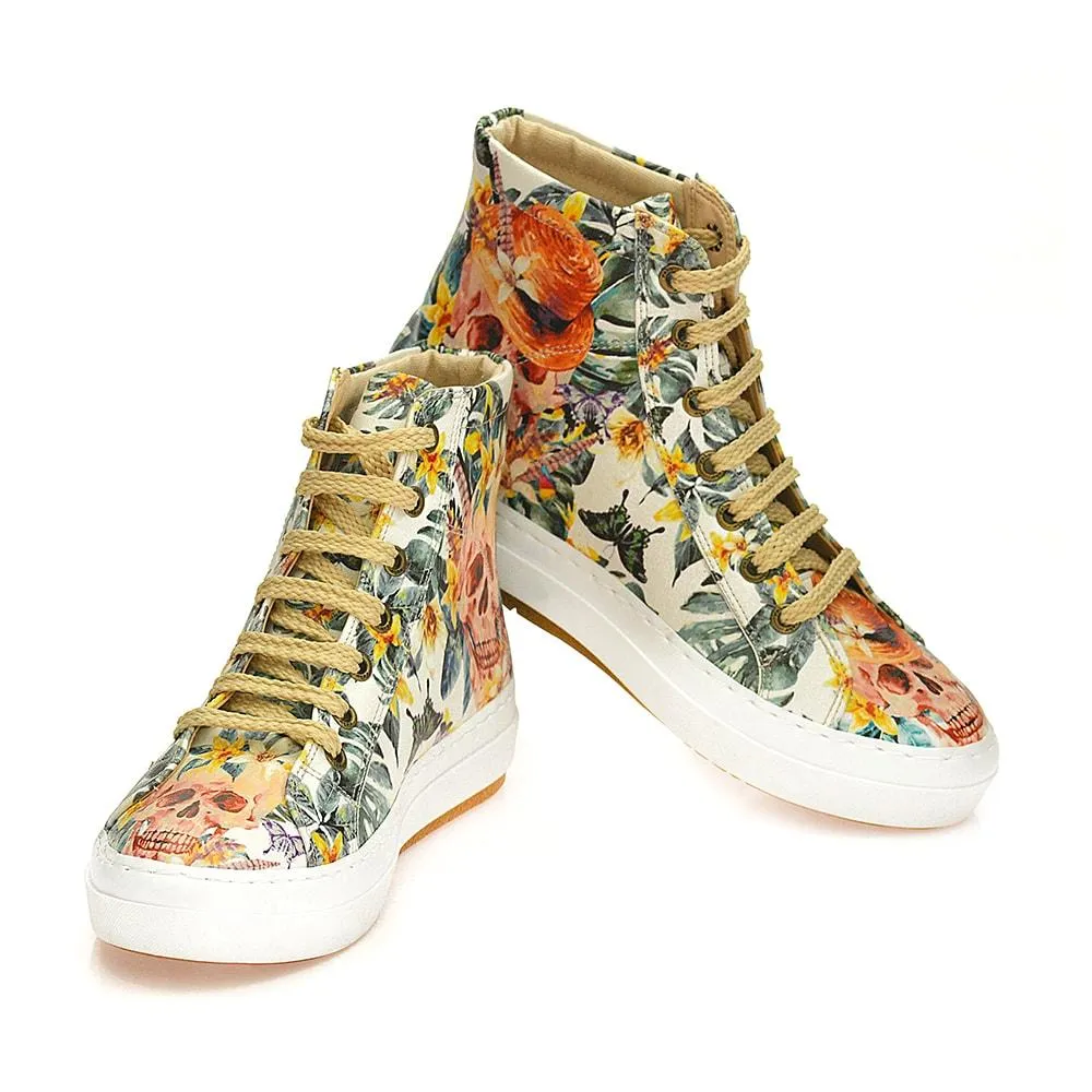 Skull and Flowers Sneaker Boots WCV2031