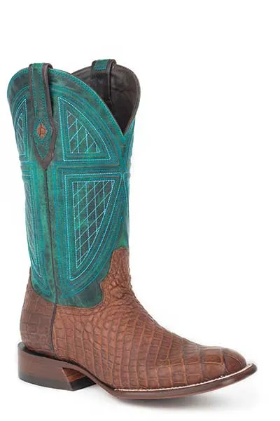 Stetson Mens Big Horn Alligator Square Toe Boots Style 12-020-1852-0417