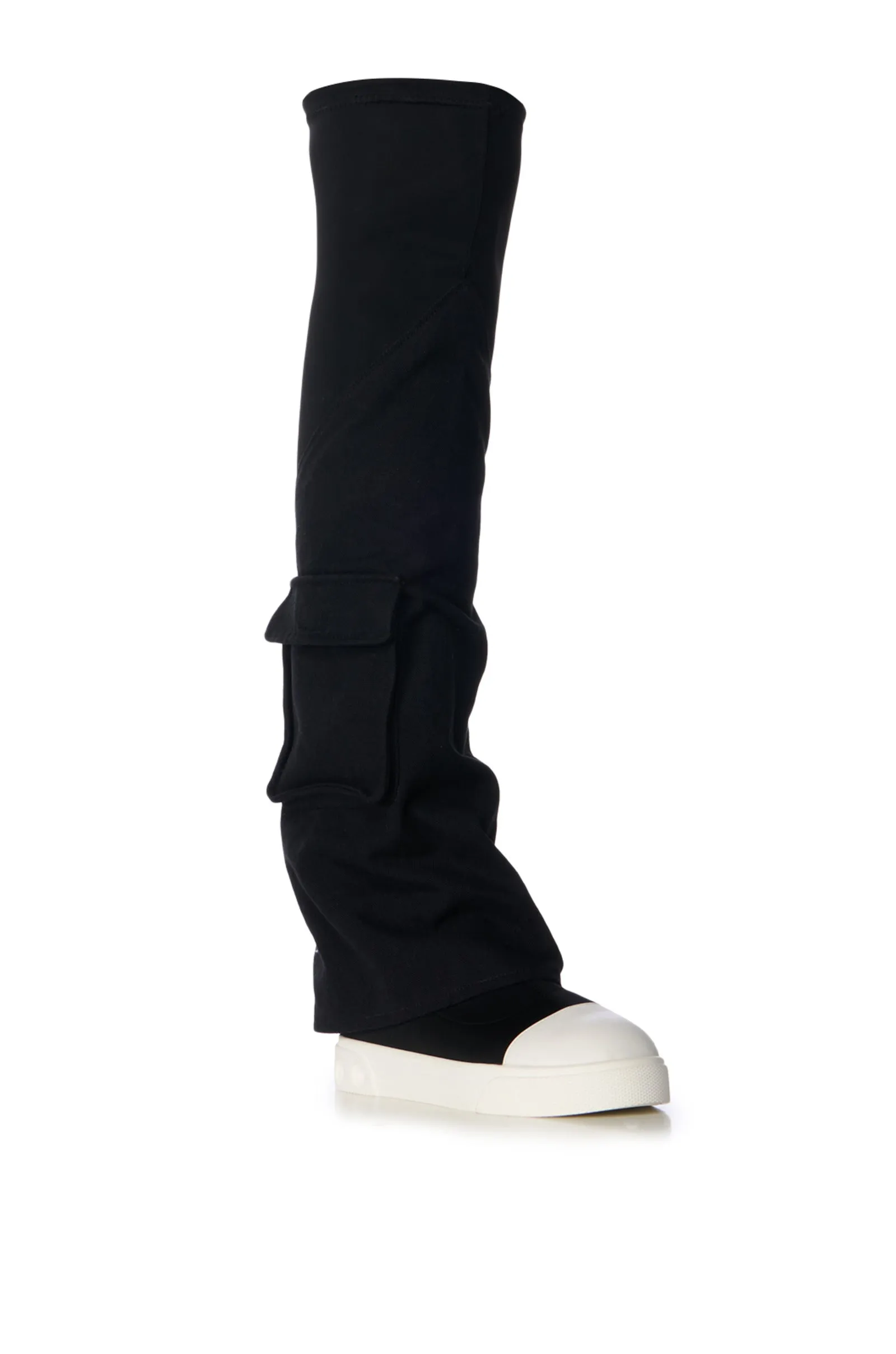 TAZULA-BLACK THIGH HIGH SNEAKER BOOT