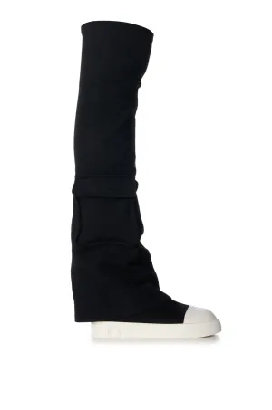 TAZULA-BLACK THIGH HIGH SNEAKER BOOT