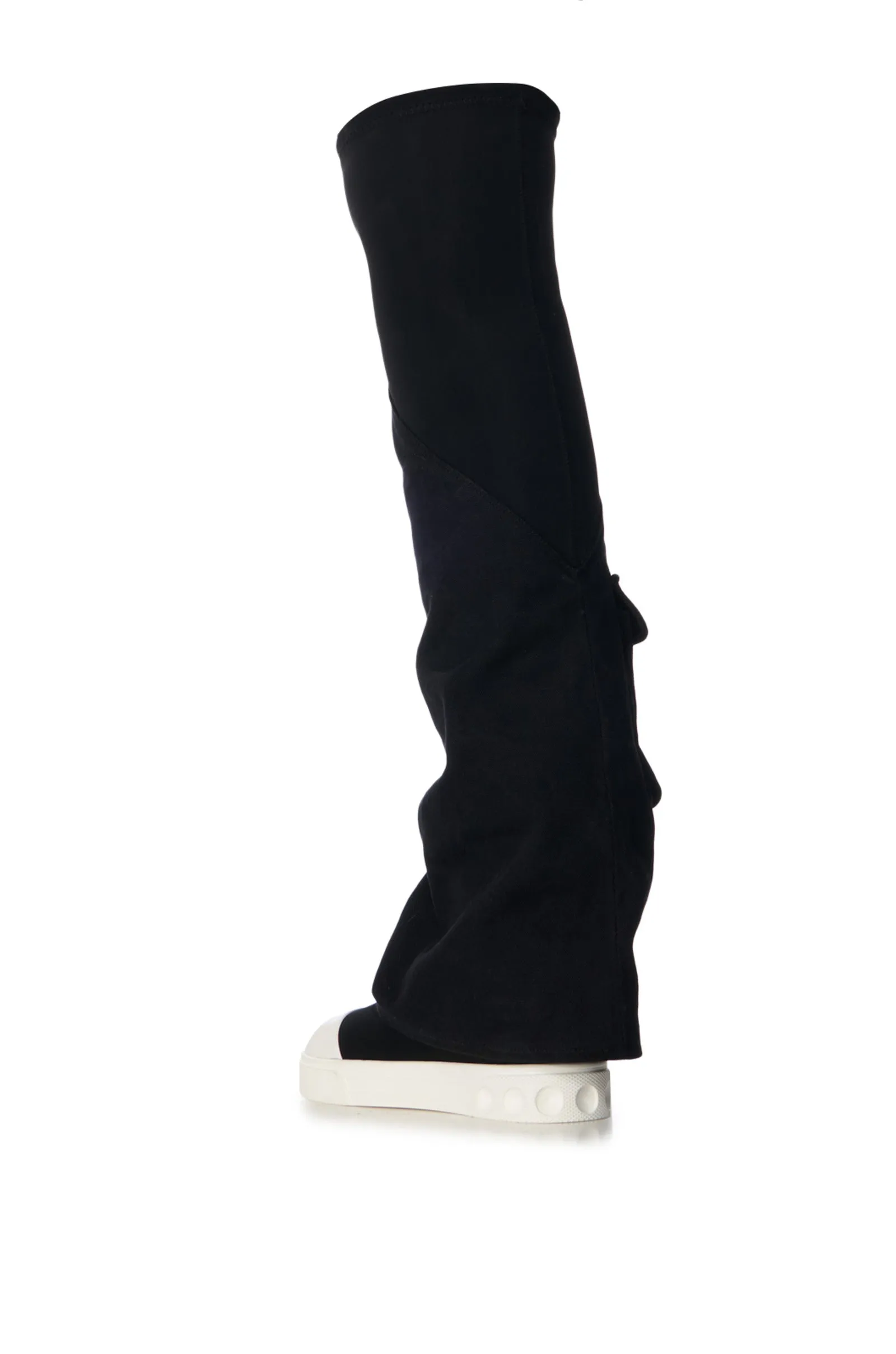 TAZULA-BLACK THIGH HIGH SNEAKER BOOT