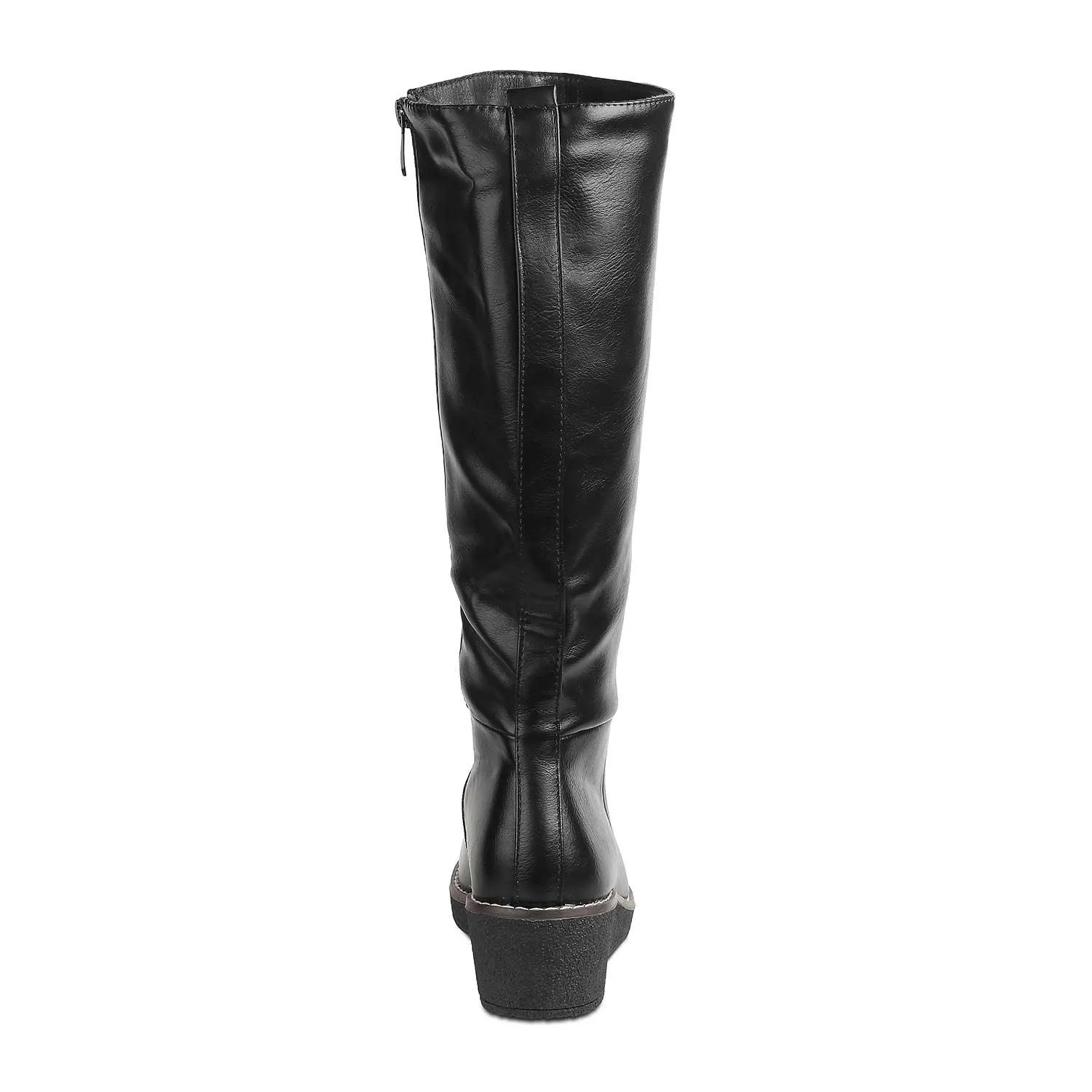 The Alavus Black Women's Knee-length Boots Tresmode