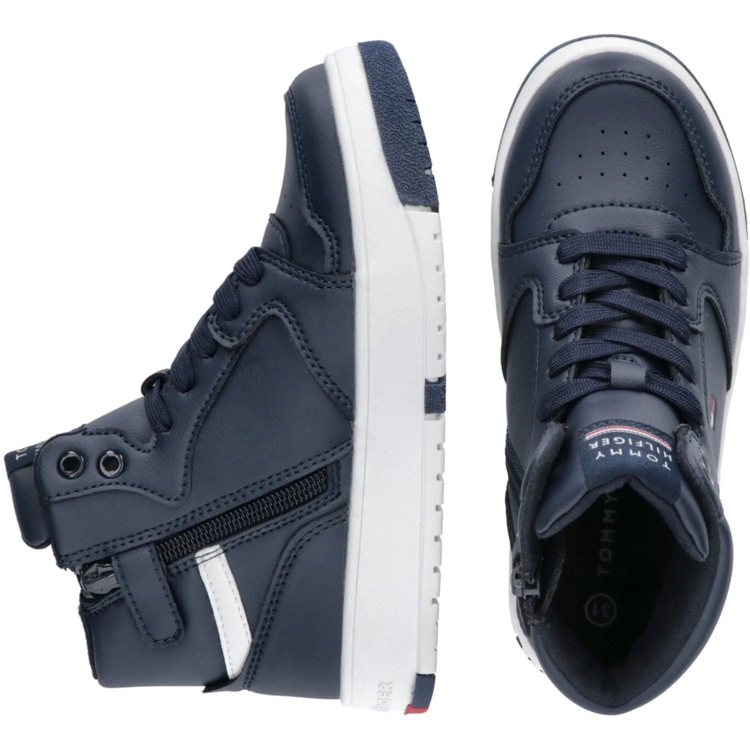 Tommy Hilfiger Blue Mid Cutlace-Up Sneaker