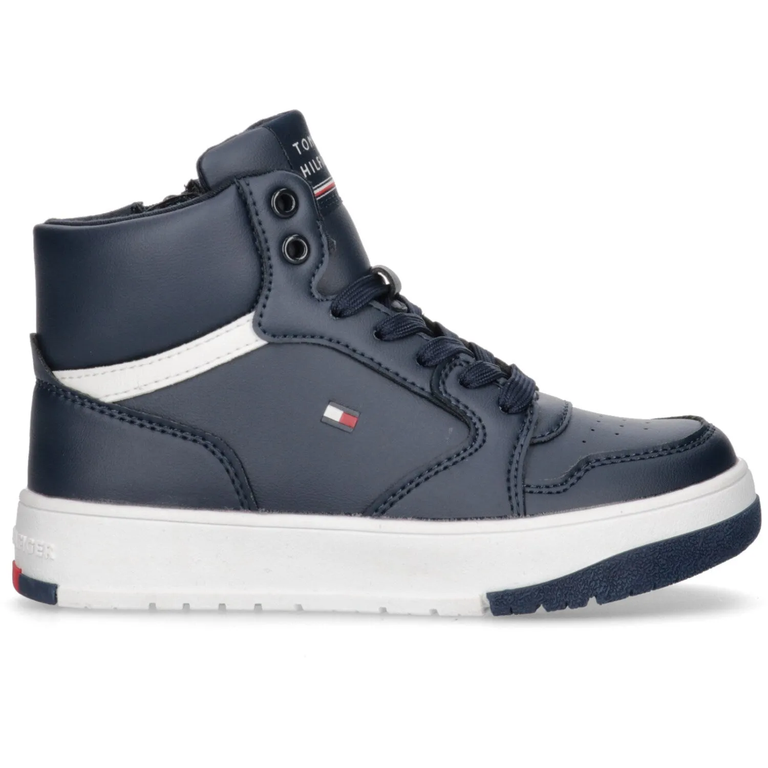 Tommy Hilfiger Blue Mid Cutlace-Up Sneaker