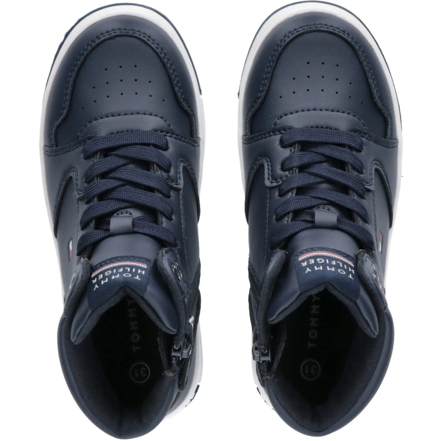 Tommy Hilfiger Blue Mid Cutlace-Up Sneaker