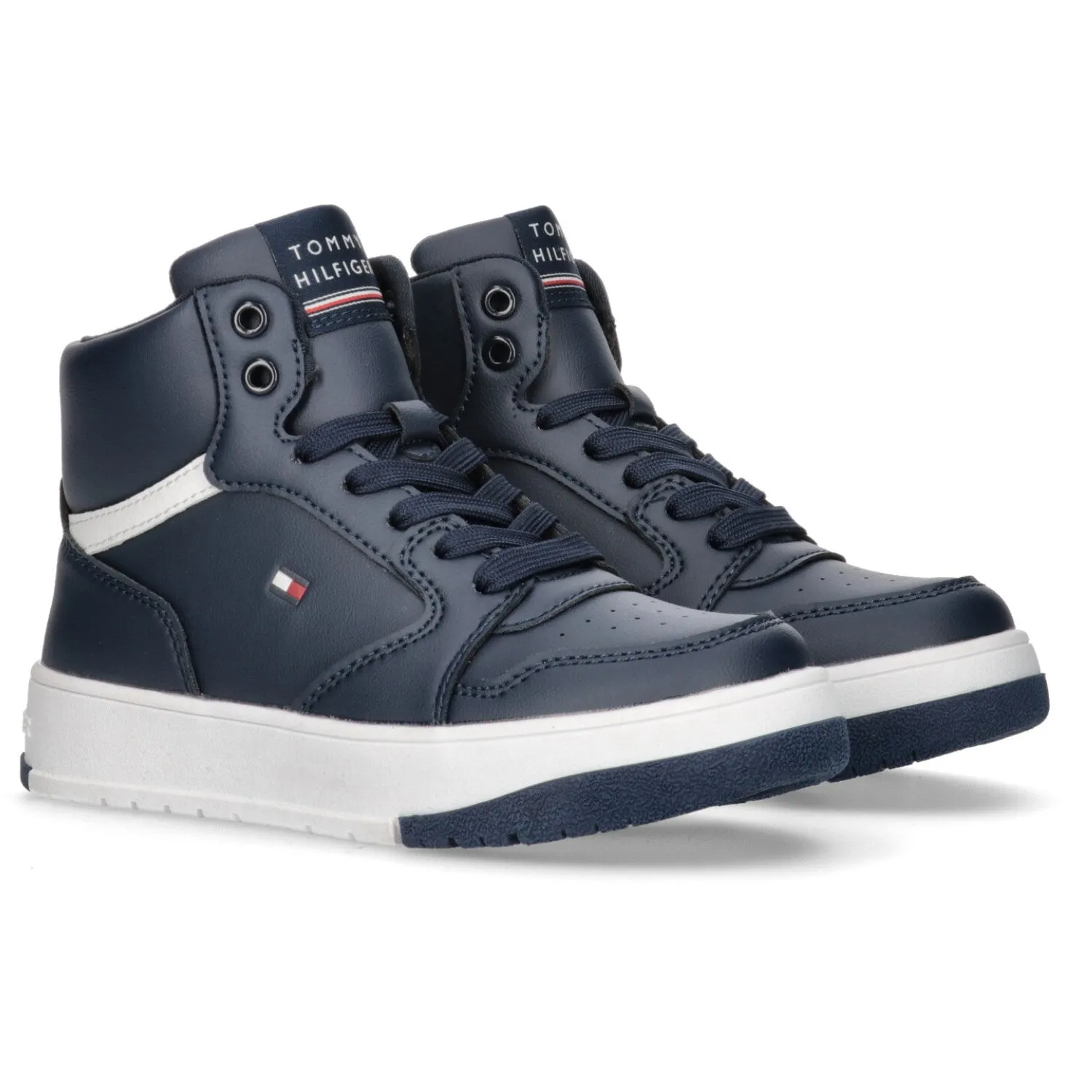 Tommy Hilfiger Blue Mid Cutlace-Up Sneaker