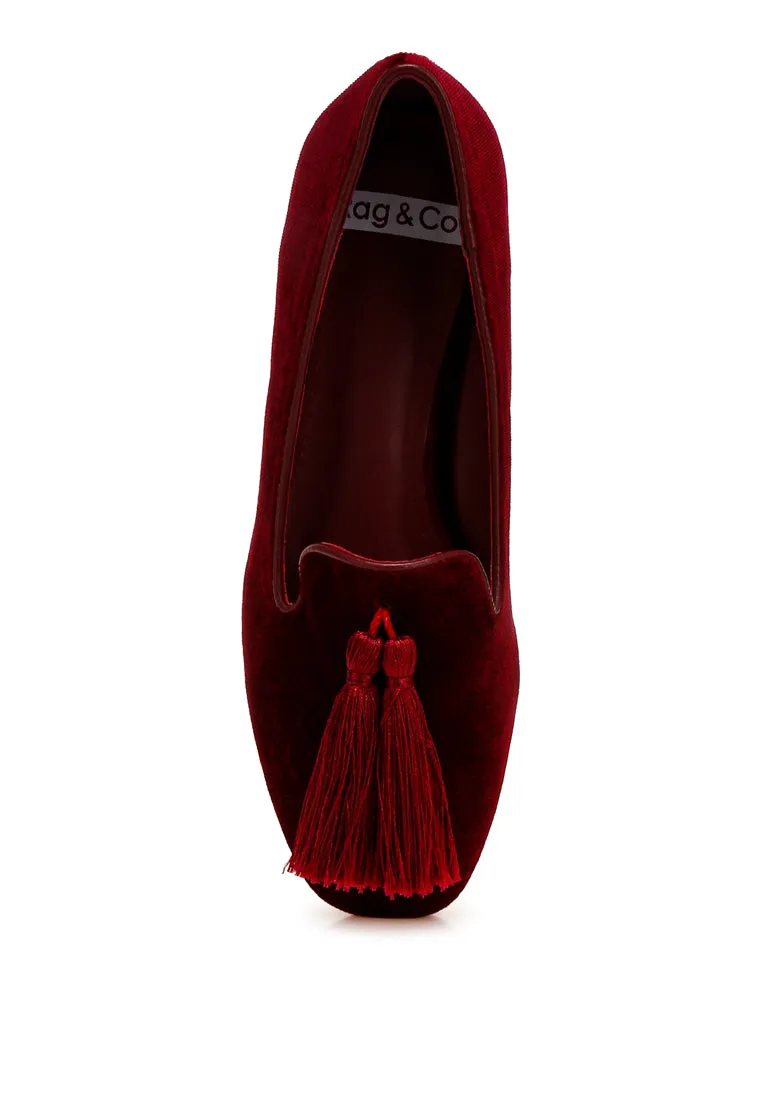 Tromso Iconic Tassel Detail Velvet Loafers