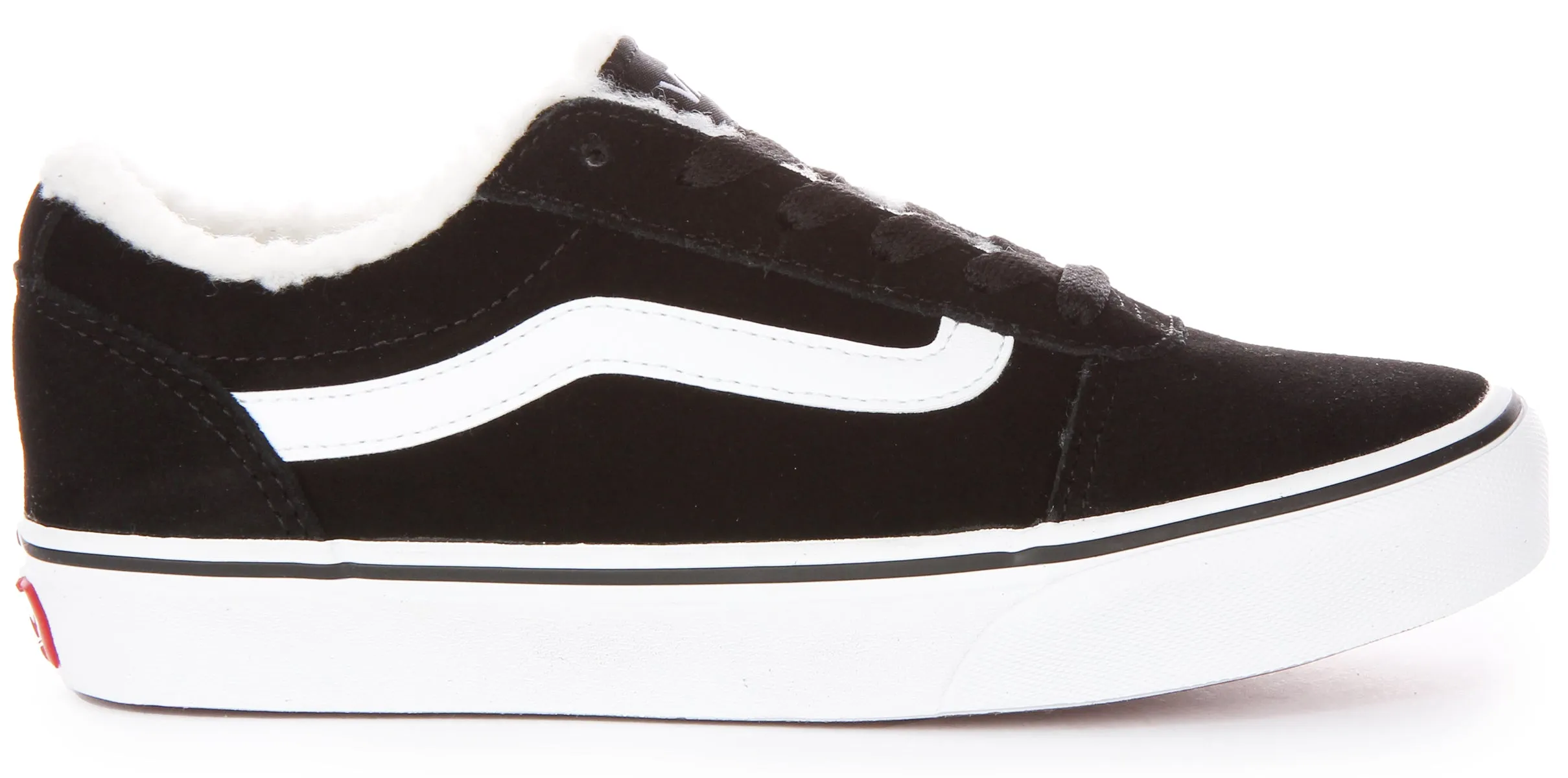 Vans Ward Fur In Black White For Women