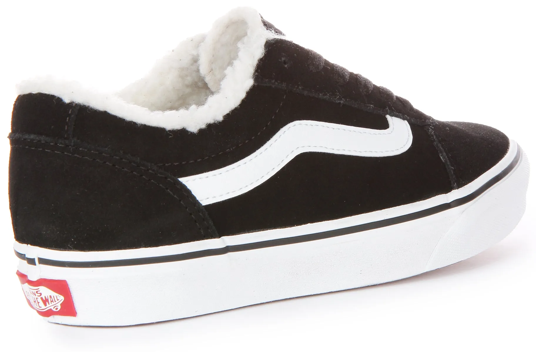 Vans Ward Fur In Black White For Women