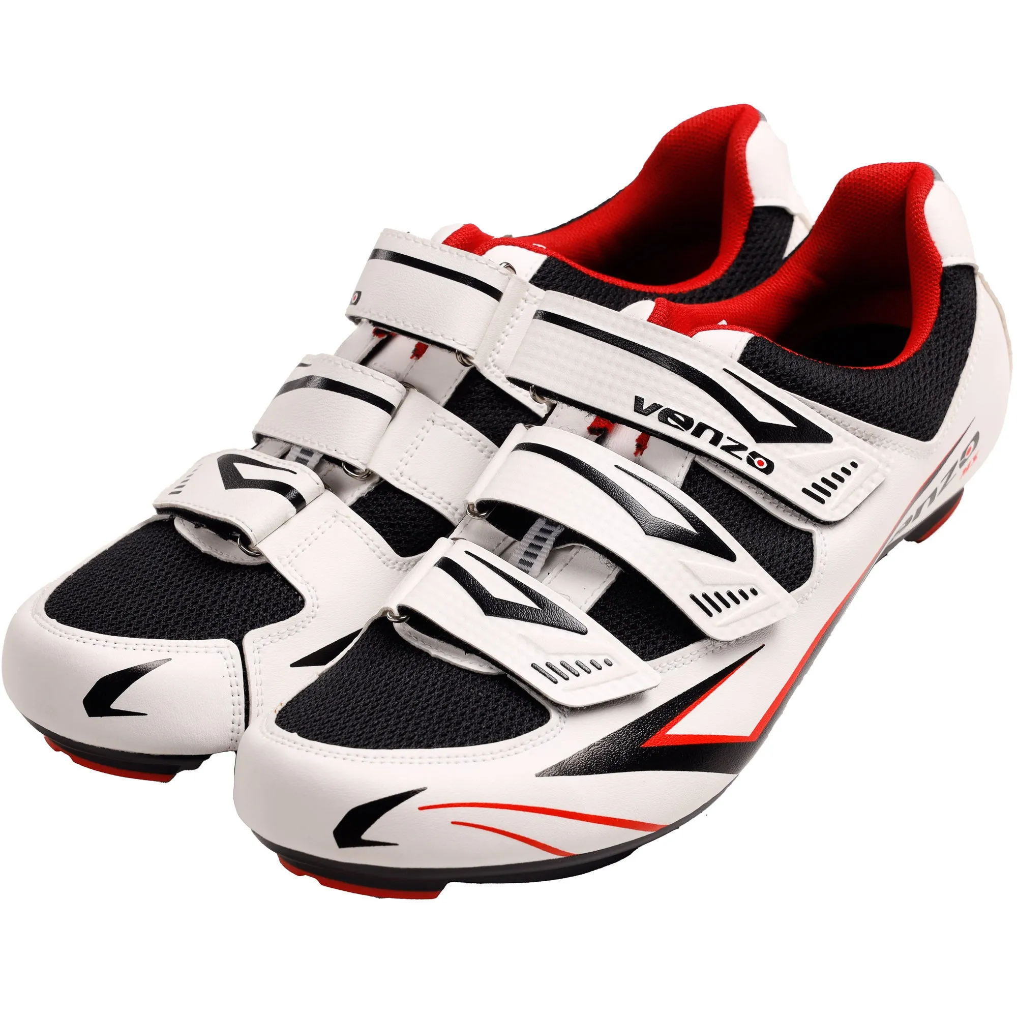 Venzo Bicycle Men’s Road Cycling Riding Shoes - With Bike Clipless Sealed Bearing LOOK Delta Compatible Pedals & 9 Degree Float Cleats - Size 48