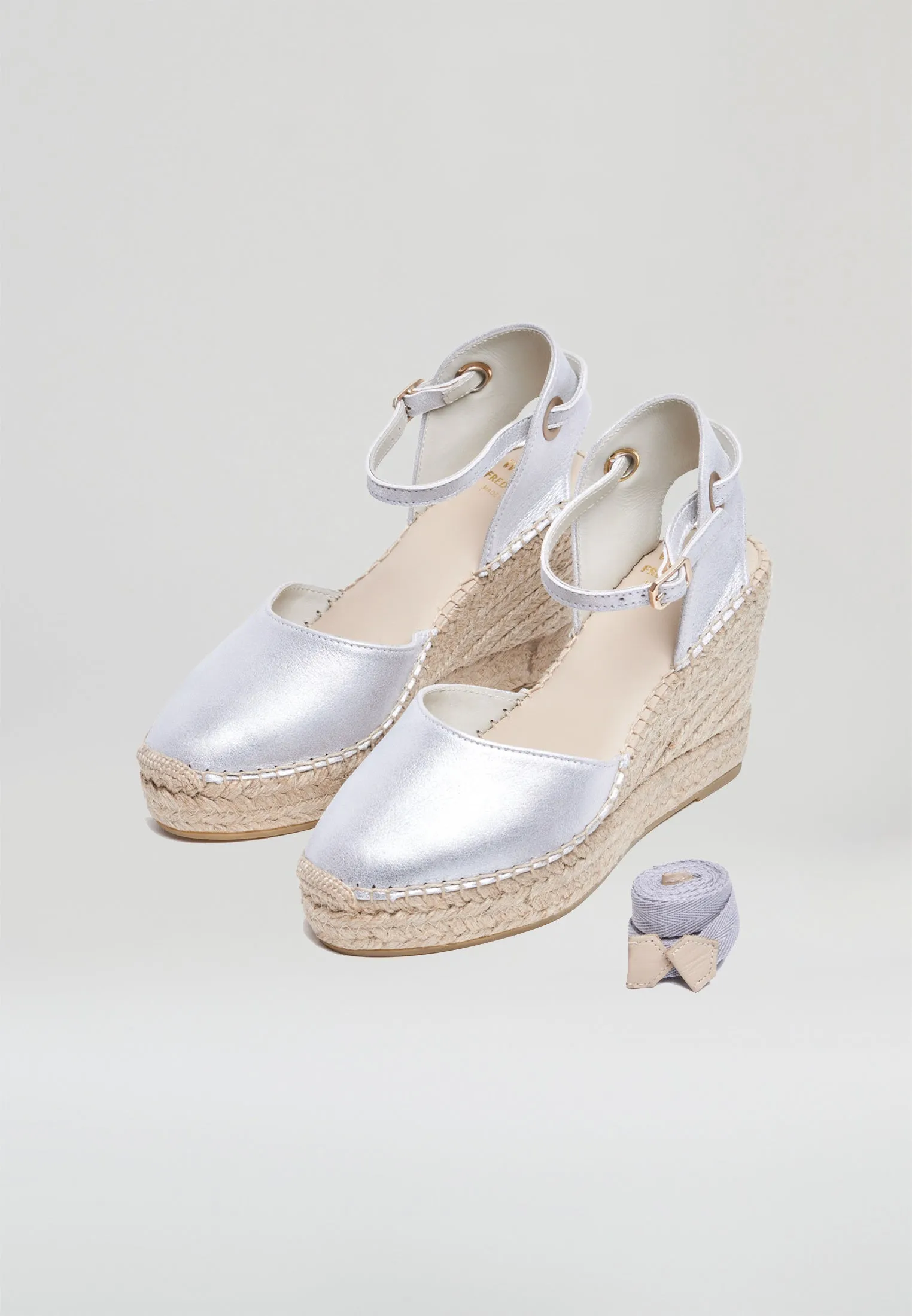 Wedges - Silver Suede