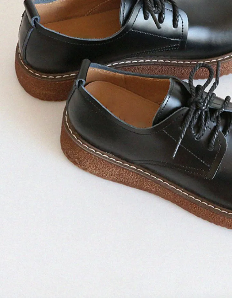 Wide Toe Box Lace-up Work Shoes Spring