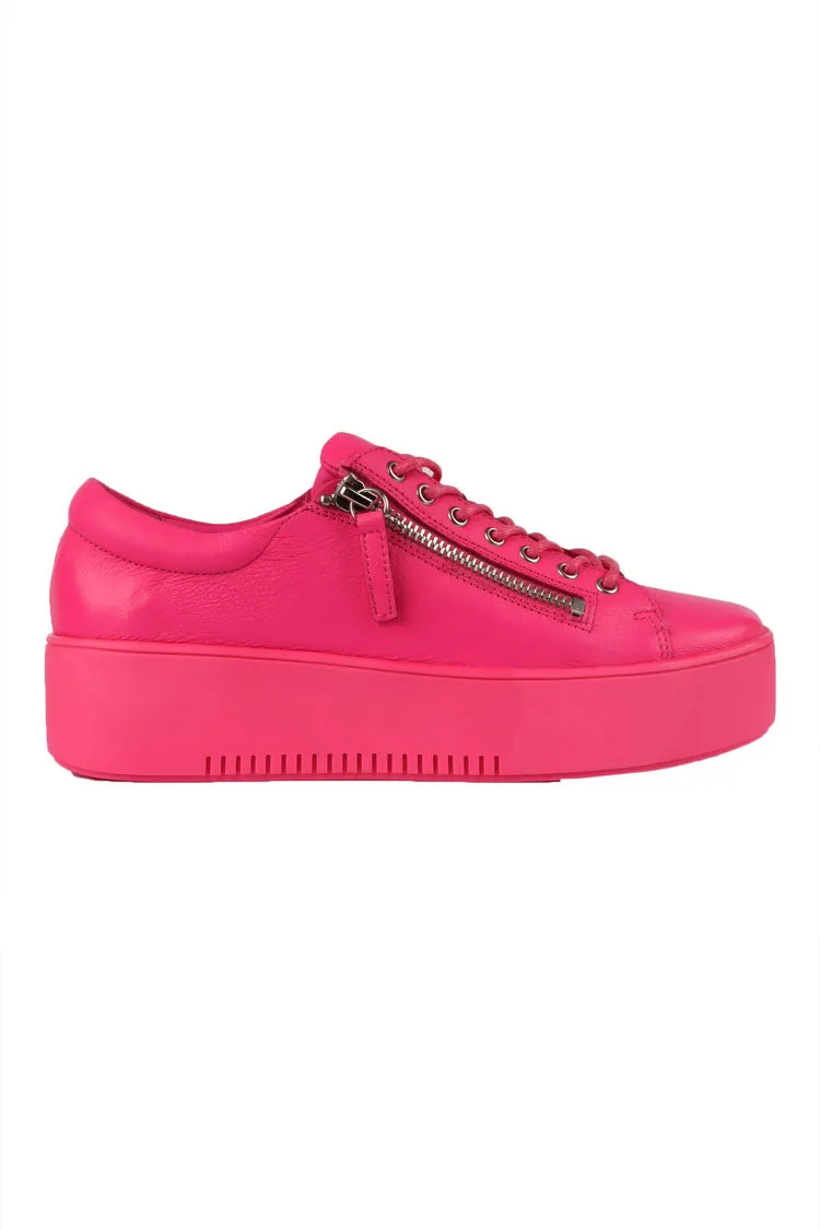 Wolfie Leather Sneaker in Hot Pink | FINAL SALE