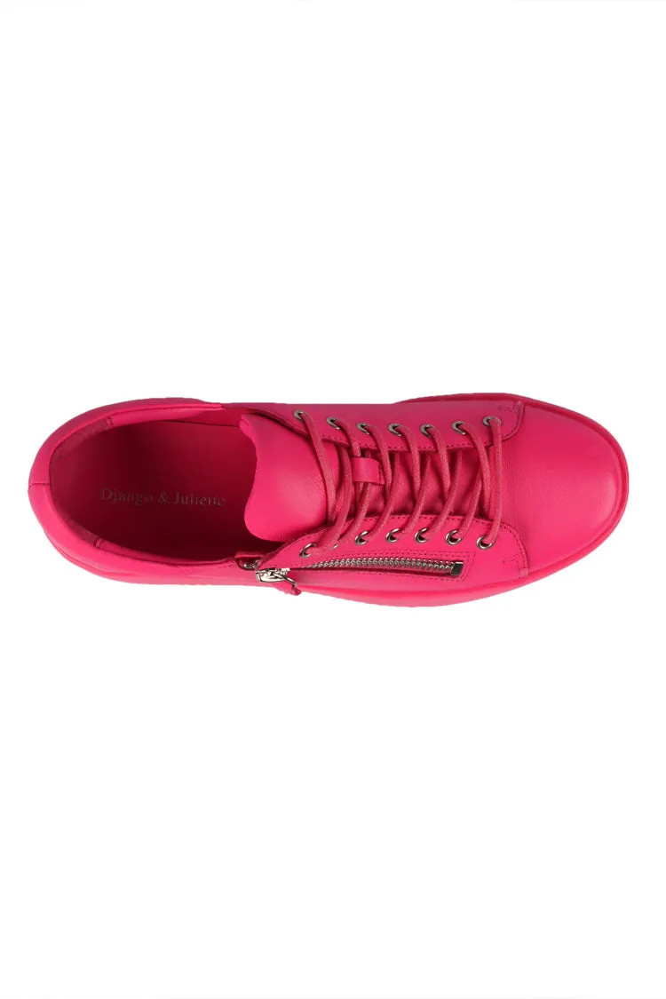 Wolfie Leather Sneaker in Hot Pink | FINAL SALE