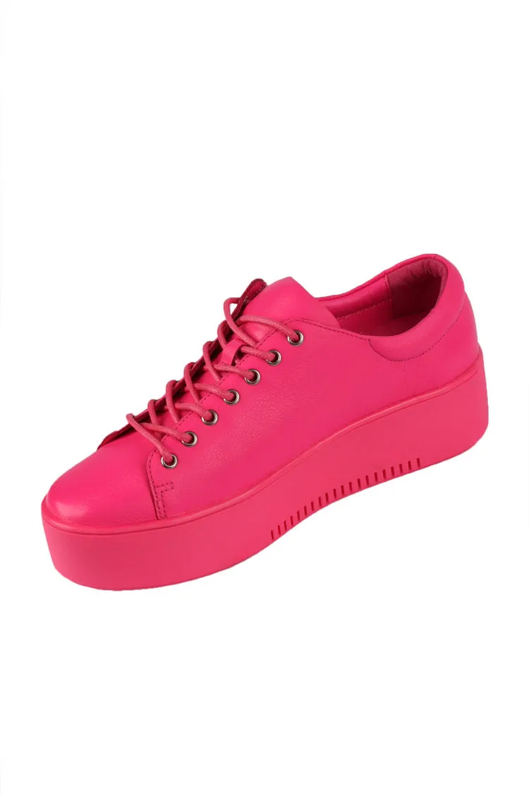 Wolfie Leather Sneaker in Hot Pink | FINAL SALE