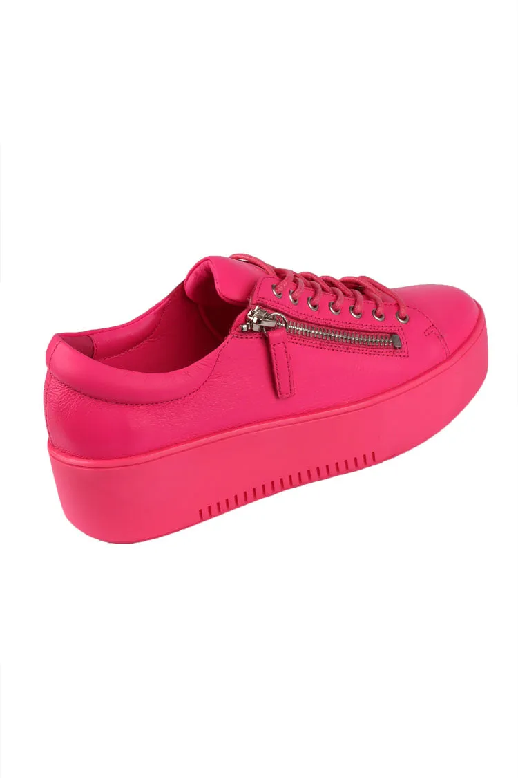 Wolfie Leather Sneaker in Hot Pink | FINAL SALE