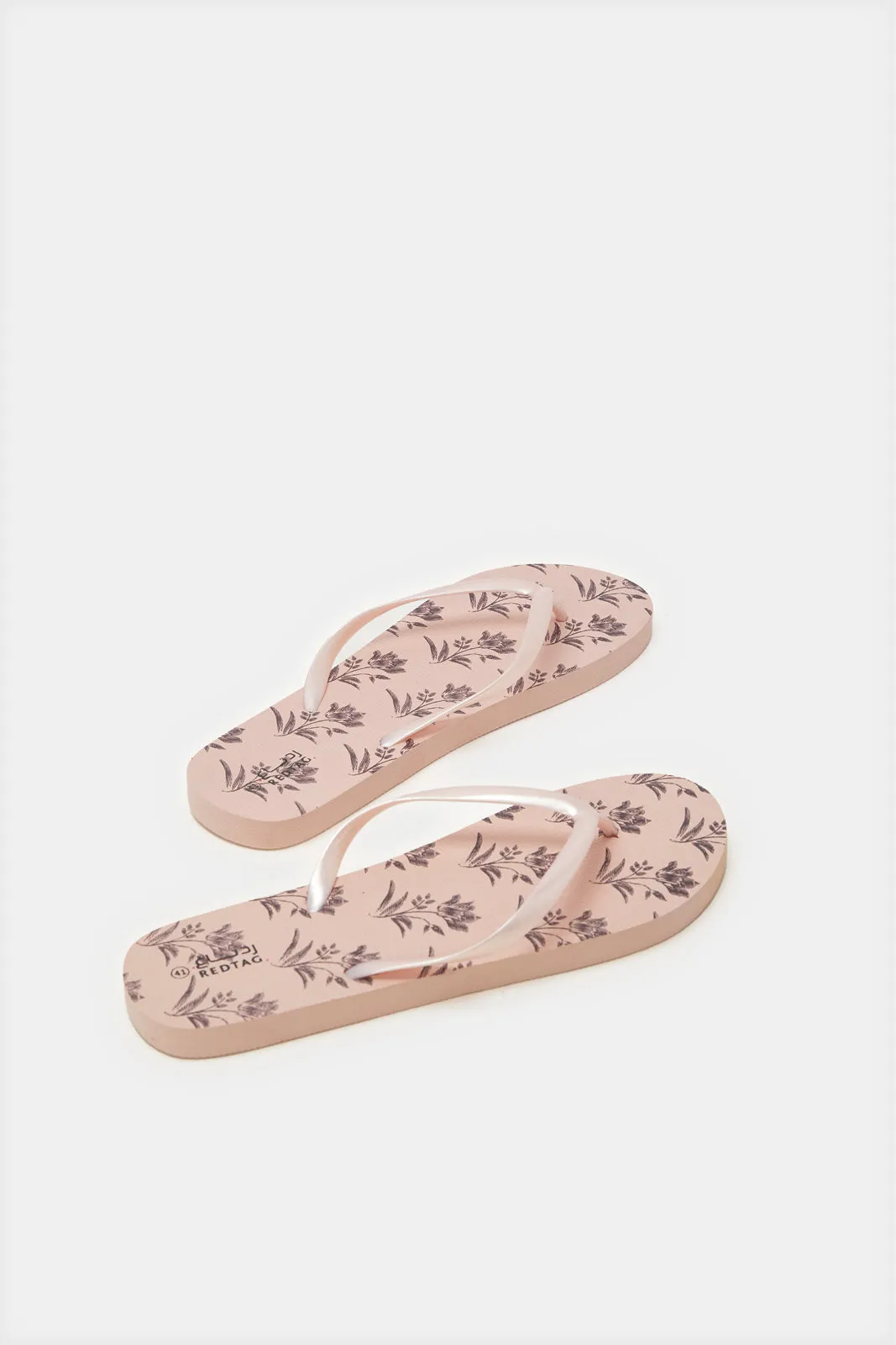 Women Beige Printed Flip Flop