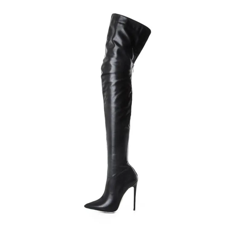 Women stiletto high heel over the knee red black boots