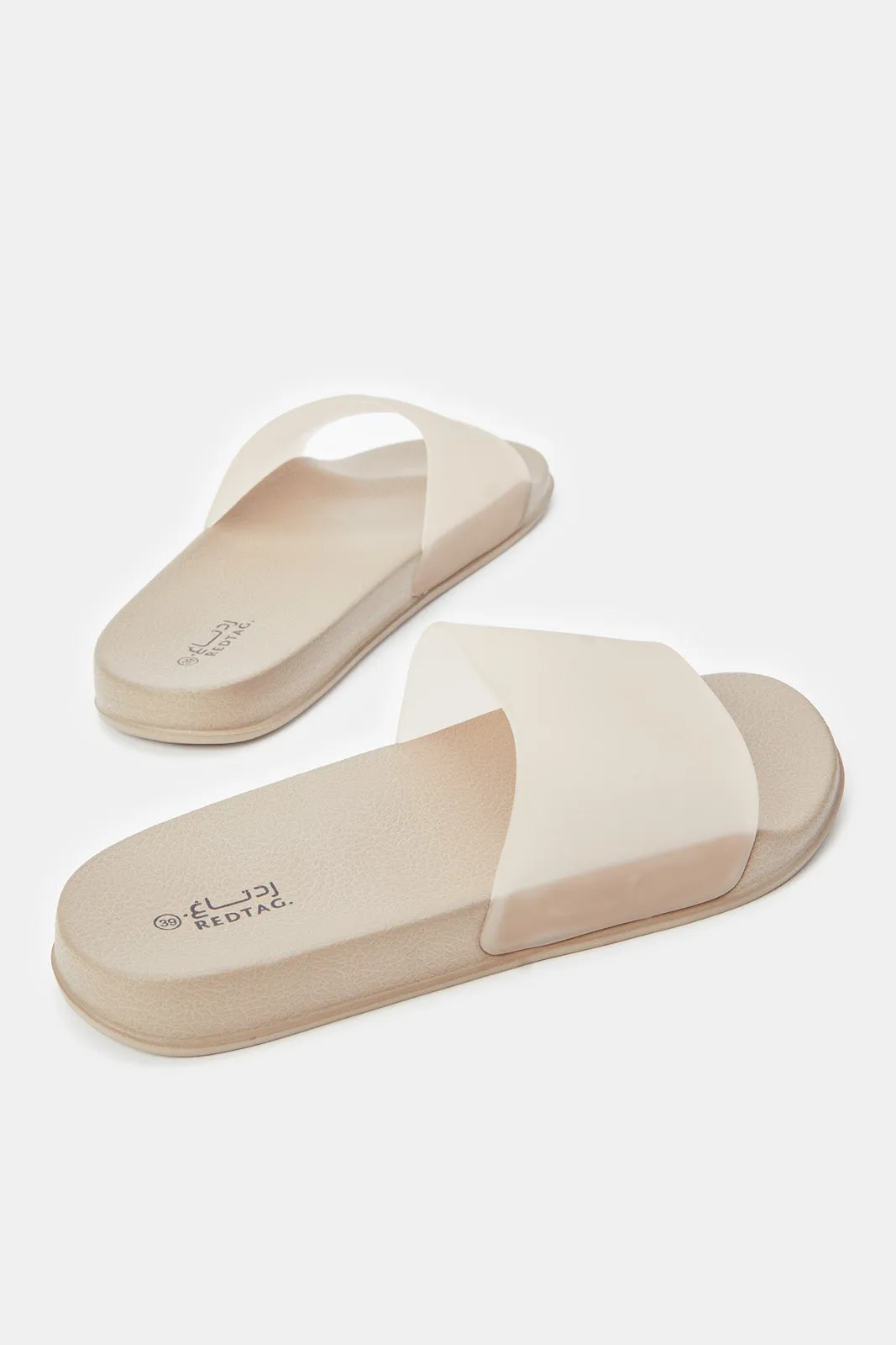 Women Taupe Vinyl Slide