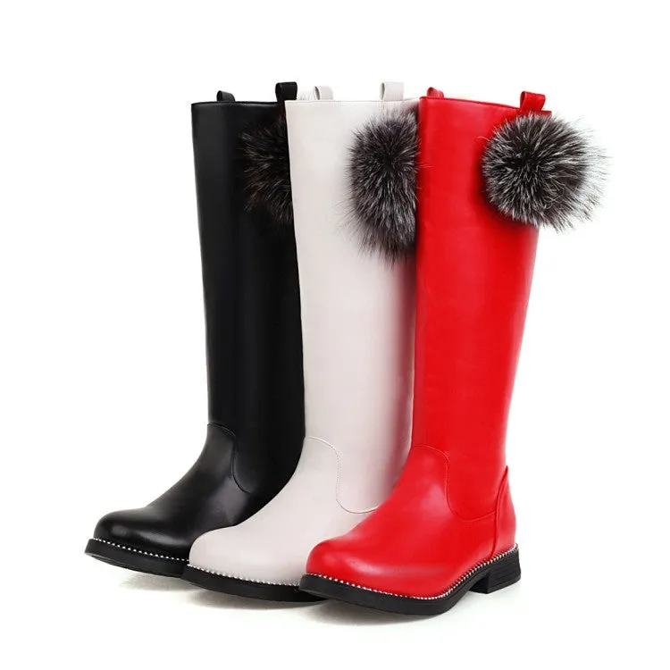 Womens' Hairball Low Heels Knee High Boots