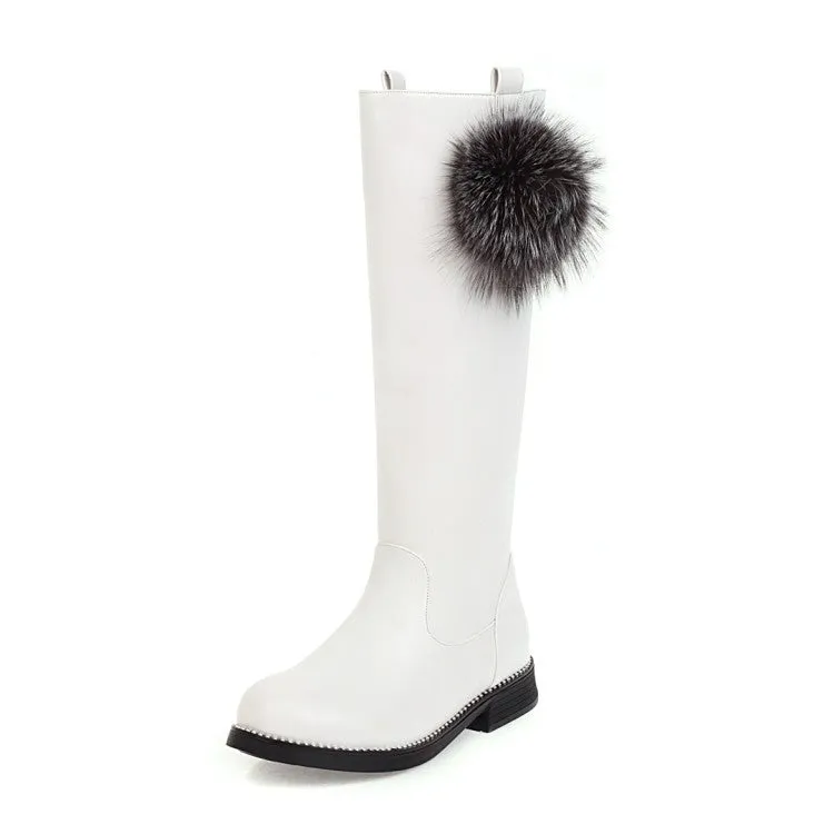 Womens' Hairball Low Heels Knee High Boots